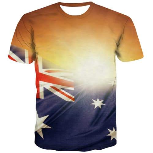 Harajuku T shirts Men Australian Flag T-shirts 3d Colorful Tshirts Casual Australia T shirts Funny Abstract Tshirts Cool - KYKU