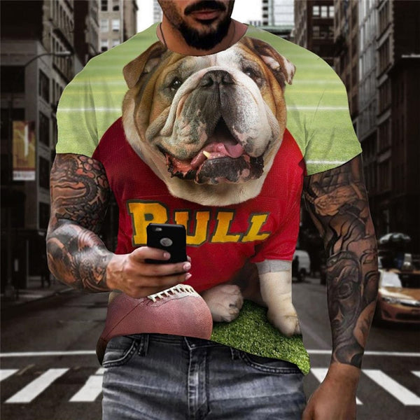 
tshirt dog Puppy Cute animal 3D tshirt big Smart dogs male art costume Casual
                