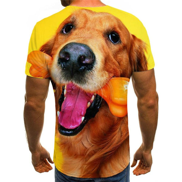 
Golden Retriever dog shirt Puppy Cute Pets top tee Cool art costume big Smart dogs man
                