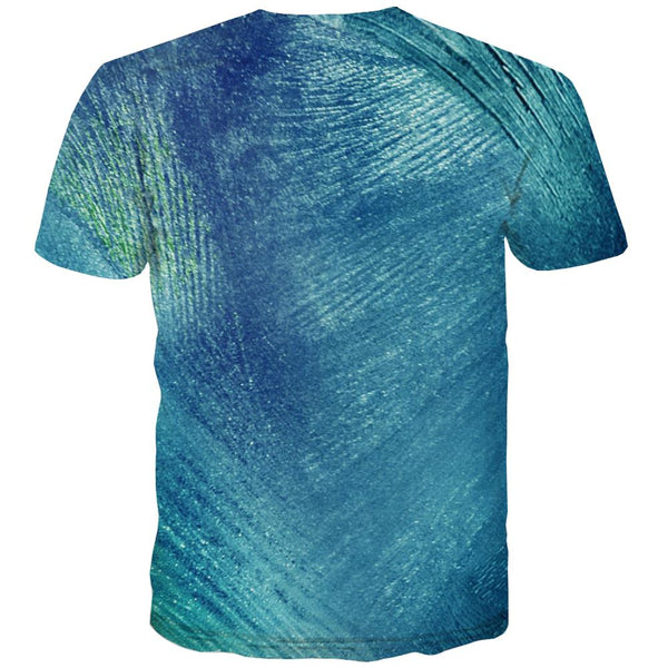 
blue gradient irregular texture shirt special texture tee shirt different Cool art costume men
                