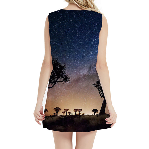 
Galaxy Dress Women Tree Sundress Mountain Vestido Sexy Harajuku Beach Gothic Korean Style Womens Clothing Elegant
                