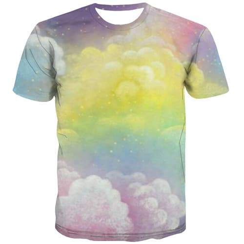 Psychedelic T shirts Men Abstract Tshirts Casual Galaxy T shirts Funny Colorful Shirt Print Hip Hop Tshirt Printed Short Sleeve - KYKU