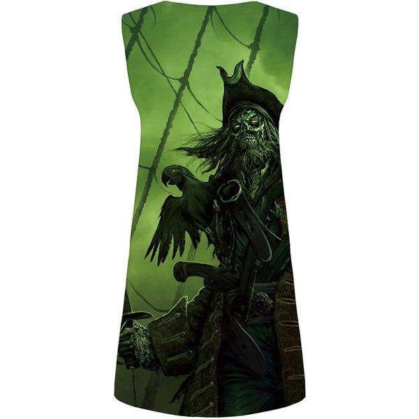 
Skull Dress Women Pirate Beach War Vestido Sexy Metal Sundress Gothic Korean Style Womens Clothing Summer
                