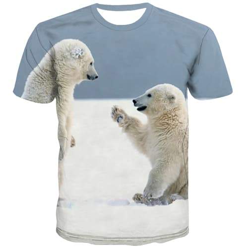 Bear T shirts Men Animal Shirt Print Hip Hop T shirts Funny Lovely Tshirts Casual Harajuku Tshirts Cool Short Sleeve T shirts - KYKU
