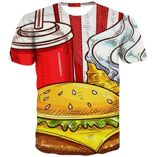 Popcorn T shirts Men Corn Tshirts Casual Food Tshirt Printed Painting Shirt Print Funny T-shirts Graphic Short Sleeve summer - KYKU