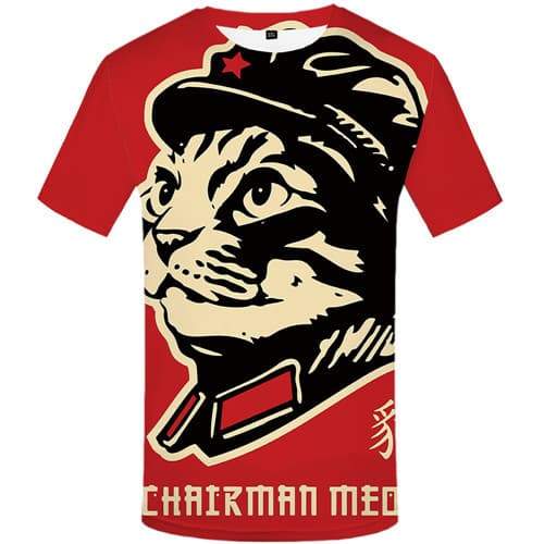 Leopard T-shirt Men Animal Tshirts Casual Red Tshirt Anime Art Tshirts Cool Cartoon T shirts Funny Short Sleeve Hip hop - KYKU