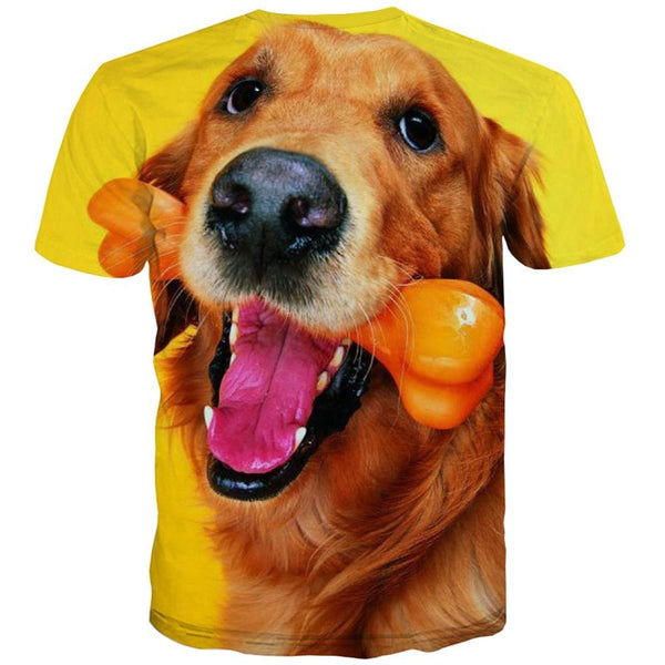 
Golden Retriever dog shirt Puppy Cute Pets top tee Cool art costume big Smart dogs man
                