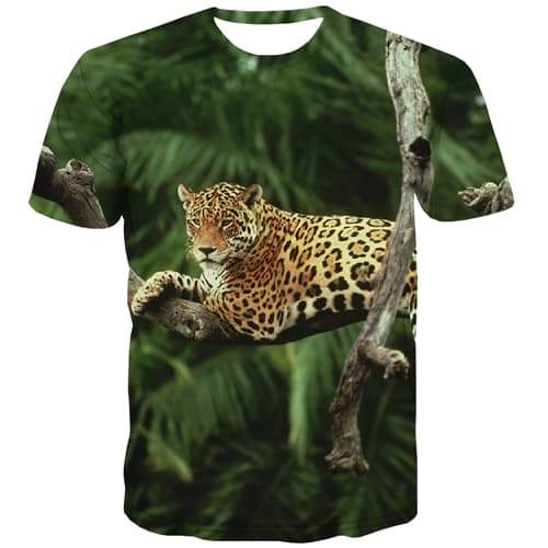 Cheetah T-shirt Men Tiger T-shirts Graphic Animal T shirts Funny Plant Tshirt Anime Funny T-shirts 3d Short Sleeve summer - KYKU