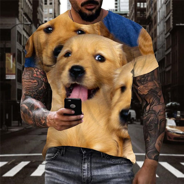 
Golden Retriever dog t shirt Print clothes Puppy Cute Pets big Smart dogs art costume Cool man
                