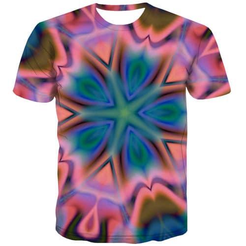 Psychedelic T-shirt Men Flower Tshirts Novelty Colorful T-shirts 3d Funny Tshirt Printed Dizziness Tshirts Casual Short Sleeve - KYKU