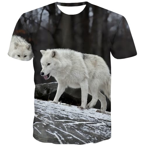 Wolf T-shirt Men Animal Tshirt Printed Street T-shirts 3d Harajuku Tshirts Cool Hip Hop T shirts Funny Short Sleeve Hip hop Men - KYKU