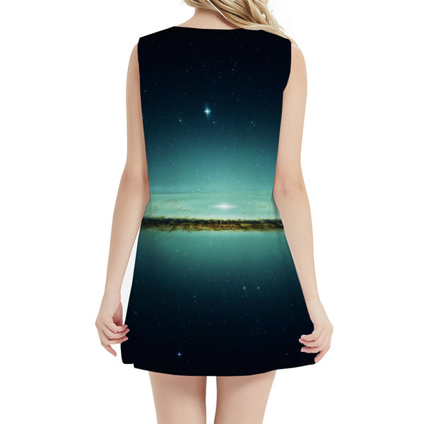 Galaxy Dresses Women Lightning Bodycon Dress Space Vestido Sexy Vortex 3d Print Nebula Halter Sleeveless Womens Clothing