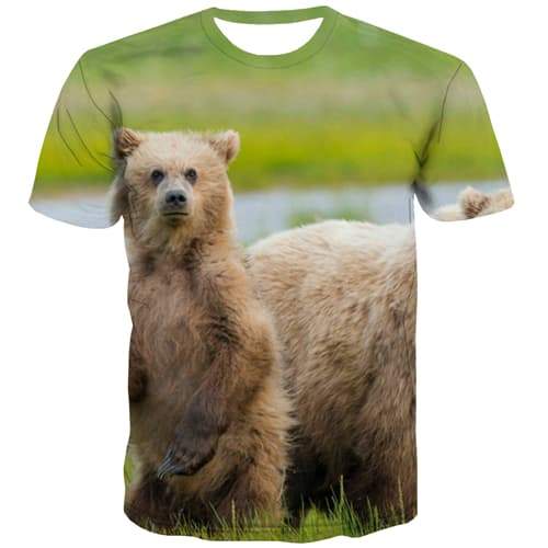 Bear T-shirt Men Animal Tshirt Anime Cartoon Tshirts Casual Funny T shirts Funny Harajuku Tshirts Novelty Short Sleeve T shirts - KYKU