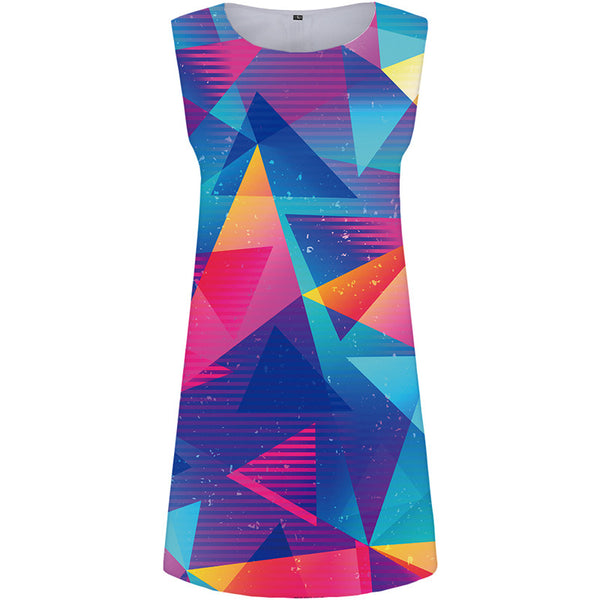 Graphics Dress Women Geometry 3d Print Colorful Ladies Dresses Womens Clothing Tassel