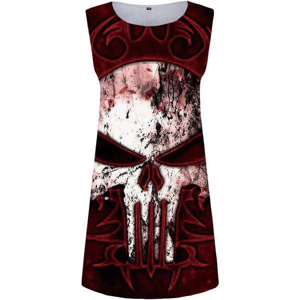 
Skull Dress Women Punisher Sundress Blood Tank Graffiti Boho Gothic 3d Print Womens Clothing Elegant
                
