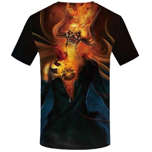 
Skull T-shirt Men Flame Shirt Print War Tshirts Casual Cosplay T shirts Funny Gothic Tshirts Cool Short Sleeve Fashion Mens Tops - KYKU
                