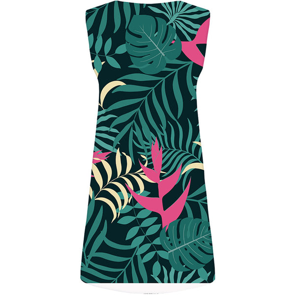 Leaf Dress Women Green Boho Colorful 3d Print Harajuku Ladies Dresses Cartoon Party Womens Clothing Casual