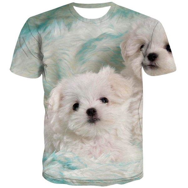 
Little White dog shirt 3D tshirt Puppy Cute Pets Casual art costume big Smart dogs man
                