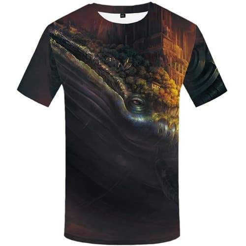 Dragon T shirts Men Animal Tshirt Printed Mountain Tshirts Novelty Art Tshirts Casual Cartoon T shirts Funny Short Sleeve - KYKU