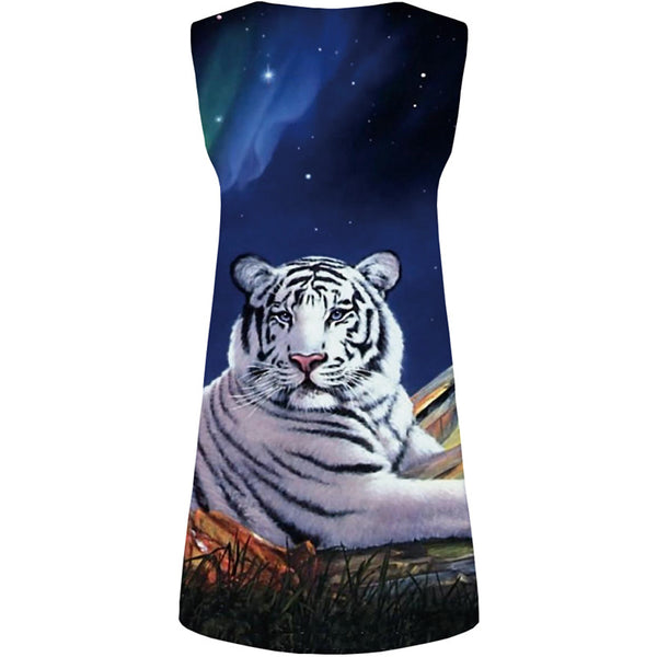 
Tiger Dress Women Mountain Sundress Animal Short Harajuku Korean Style Cartoon Beach Womens Clothing Tassel
                