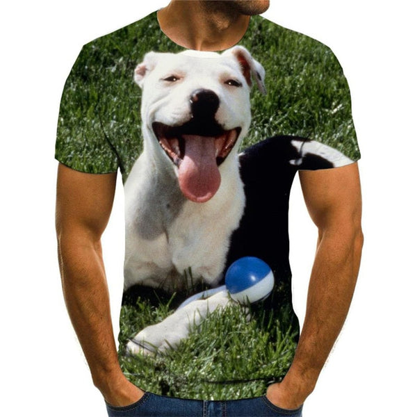 t shirts dog tee shirt Puppy Cute animal art costume big Smart Happy dogs male Cool
