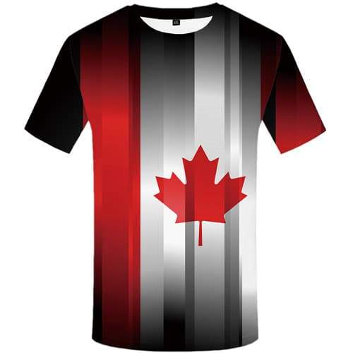 Maple Leaf T shirts Men Graffiti Tshirts Cool Canada T shirts Funny Art T-shirts Graphic Abstract T-shirts 3d Short Sleeve - KYKU
