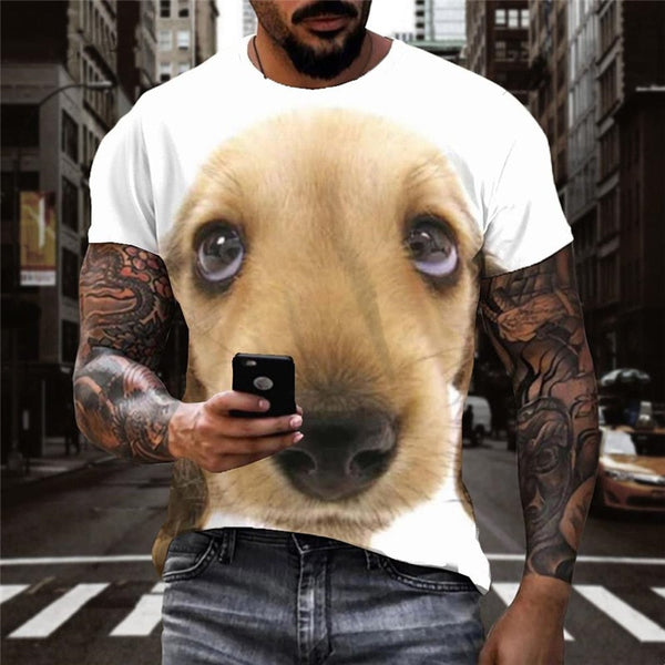 
tshirt dog Puppy Cute animal Funny 3D t shirt Cool outfits men big Smart dogs
                