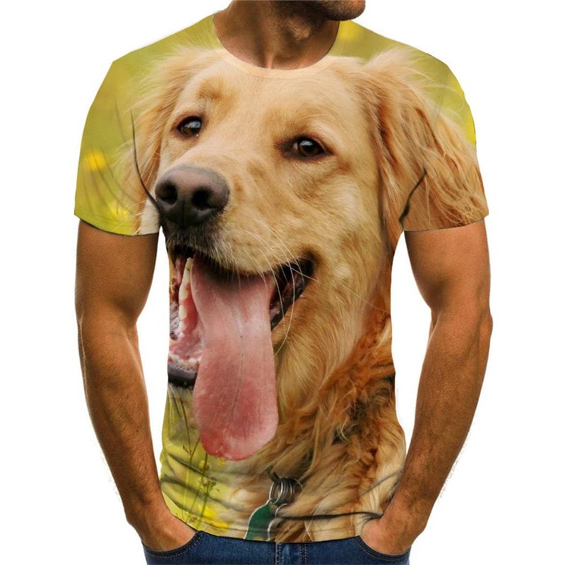 t shirt Golden Retriever dog shirt tee Puppy Cute Pets Cool big Smart dogs man art costume