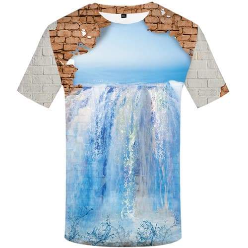 Ocean T shirts Men Water Tshirts Novelty Art T shirts Funny Abstract Shirt Print Harajuku T-shirts Graphic Short Sleeve Hip hop - KYKU