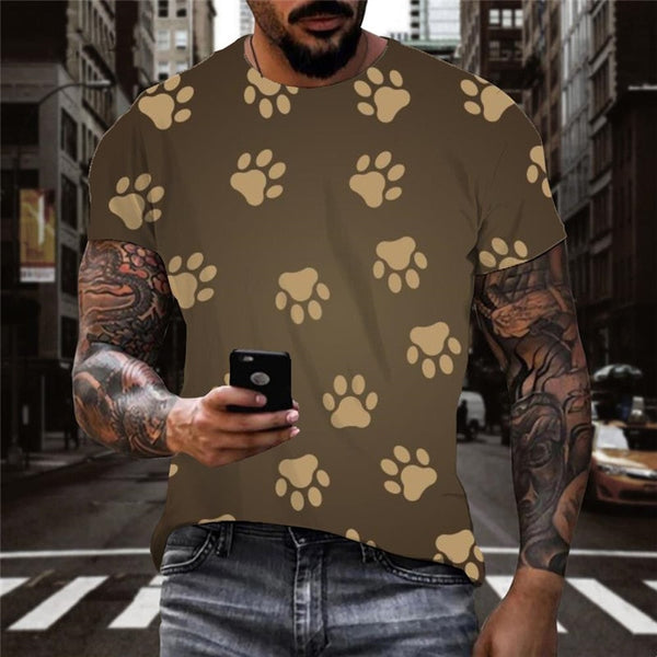 
tshirt dog paw print Puppy Cute Pets 3D tshirt big Smart dogs men art costume Cool
                