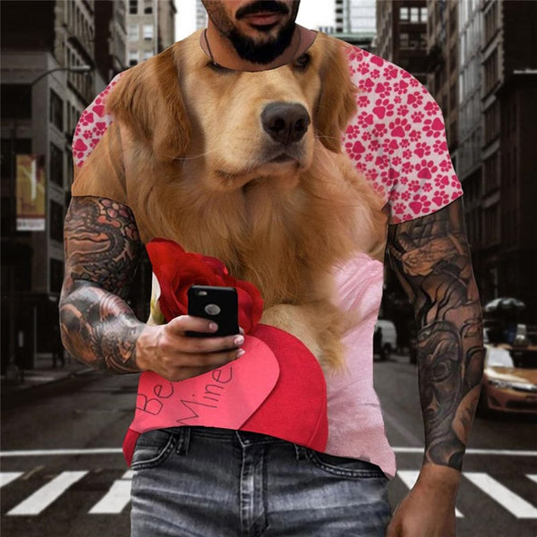 
tshirt dog Puppy Cute Pets Novelty 3D shirt Cool men big Smart dogs art costume
                