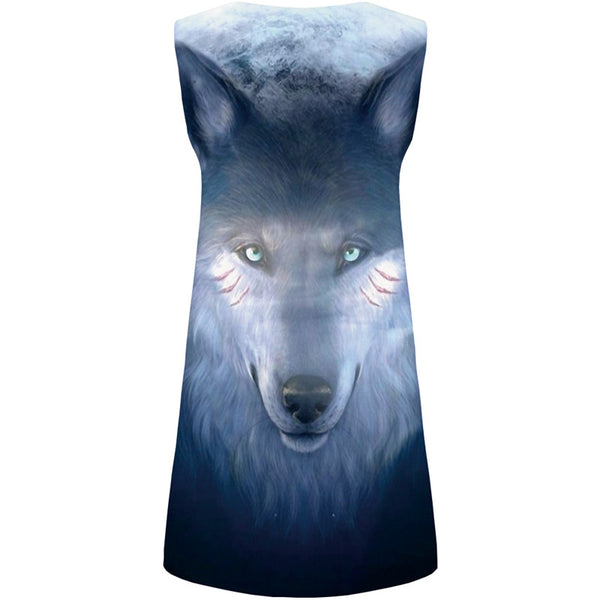 
Wolf Dress Women War Sundress Animal Beach Blood Sexy Abstract Korean Style Womens Clothing Vintage
                