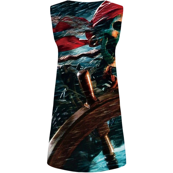 
Skull Dress Women Pirate Party Metal Boho Mechanical Vestido Sexy Ocean Ladies Dresses Womens Clothing Vintage
                
