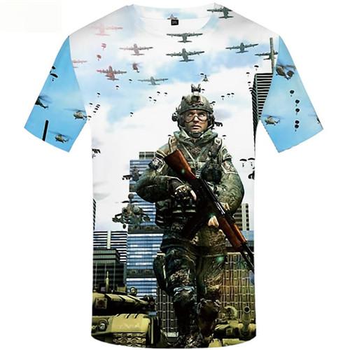 Military T-shirt Men War T-shirts 3d Character Tshirts Cool Tank Tshirt Anime Russia Tshirts Casual Short Sleeve Full Print
