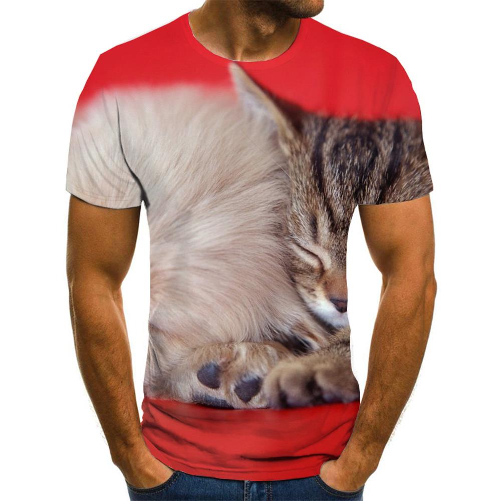 animal tshirtFunny 3D t shirt docile petsCasual men art costume cat and dog