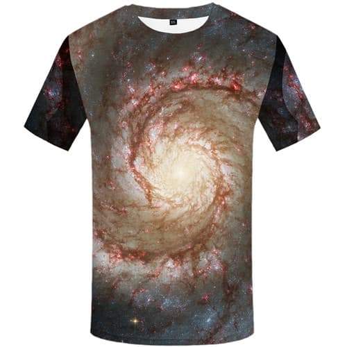Galaxy Space T-shirt Men Flame Tshirts Cool Lightning Shirt Print Vortex Tshirts Casual Psychedelic Tshirt Printed Short Sleeve - KYKU
