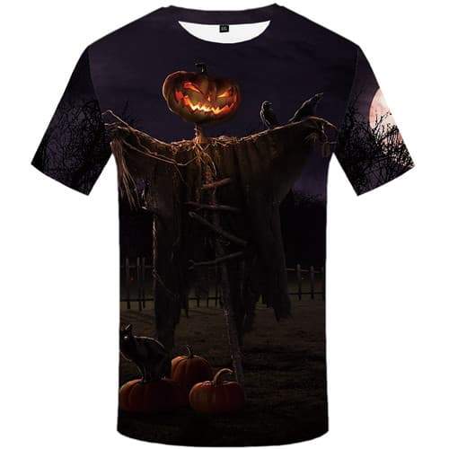 Halloween T shirts Men Pumpkin T-shirts 3d Gothic Tshirts Cool Cosplay T-shirts Graphic Ghost Shirt Print Short Sleeve T shirts - KYKU