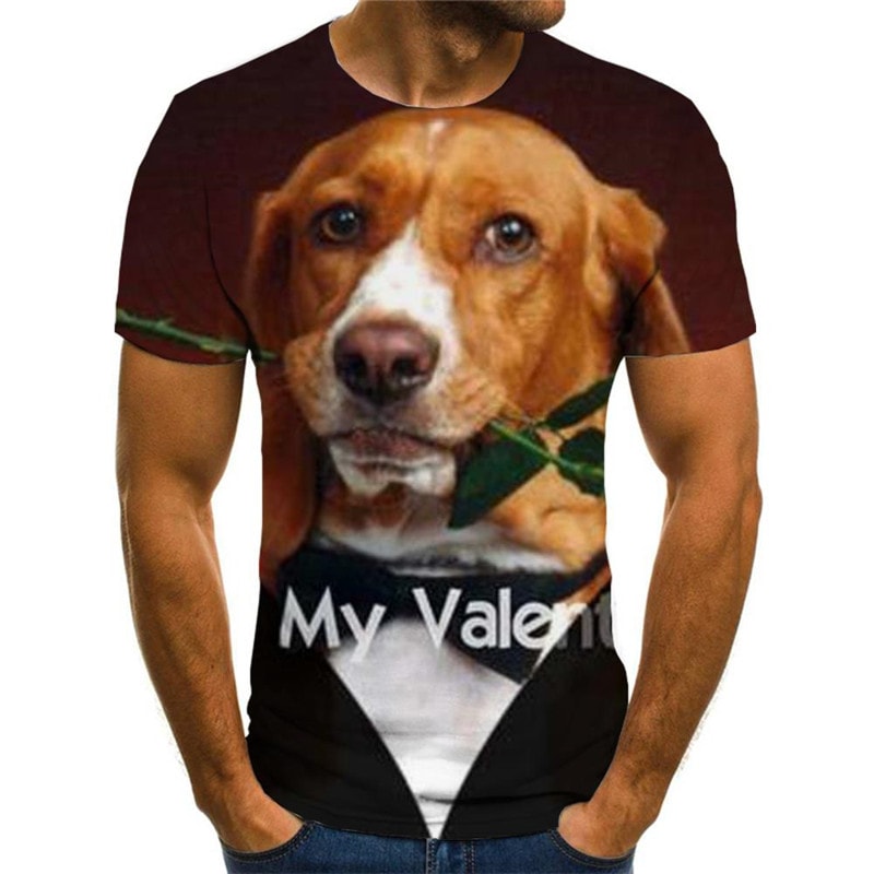 dog t shirts Puppy Cute Pets clothing art costume big Smart dogs Cool men