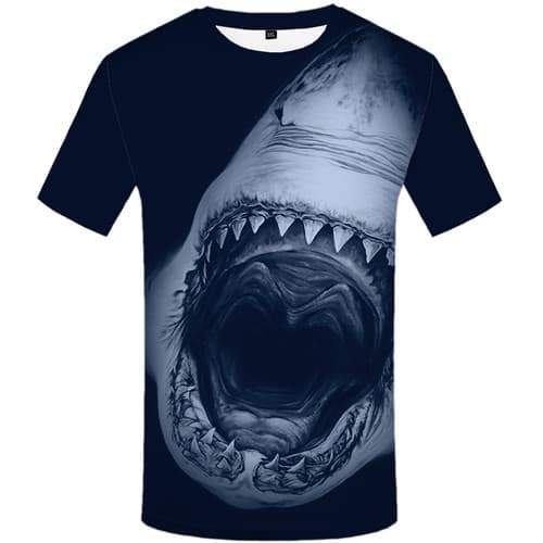 Shark T shirts Men Animal Shirt Print Black Tshirt Printed Black Hole Tshirts Novelty Abstract T-shirts 3d Short Sleeve - KYKU