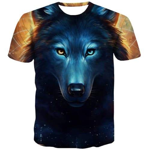 Wolf T shirts Men Galaxy Tshirt Anime Animal Tshirts Casual Geometric Tshirts Cool Hot Sale T-shirts Graphic Short Sleeve - KYKU
