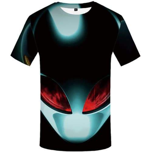 Alien T-shirt Men Harajuku T shirts Funny Metal Tshirt Anime Military T-shirts Graphic Black Tshirts Cool Short Sleeve Fashion - KYKU