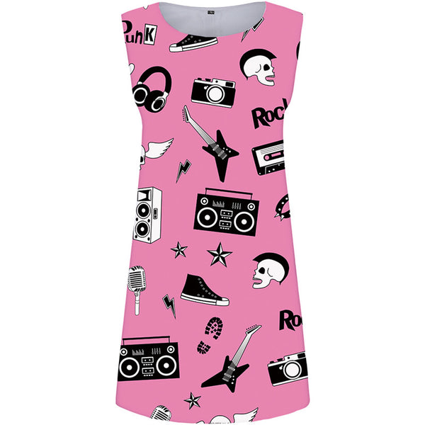 Music Dress Women Sulku Ladies Dresses Purple Sundress Graphics Vestido Sexy Womens Clothing Summer