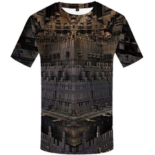 Metal T shirts Men Mechanical T-shirts 3d Psychedelic Shirt Print Military T-shirts Graphic Gothic Tshirt Anime Short Sleeve - KYKU