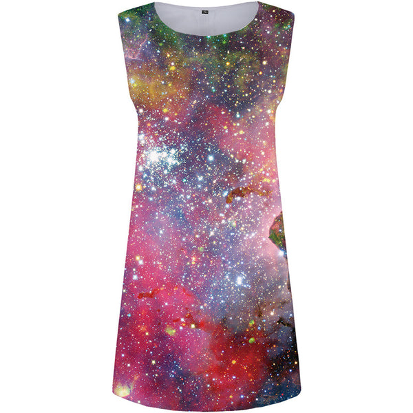 Galaxy Dress Women Space Party Nebula Sexy Colorful Sundress Beautiful Ladies Dresses Womens Clothing Tassel
