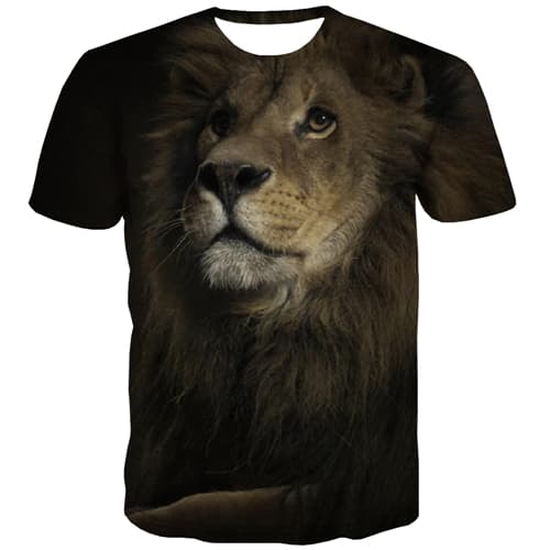 Animal T shirts Men Lion Tshirt Printed Hip Hop Shirt Print Harajuku T-shirts Graphic Street Tshirt Anime Short Sleeve summer - KYKU