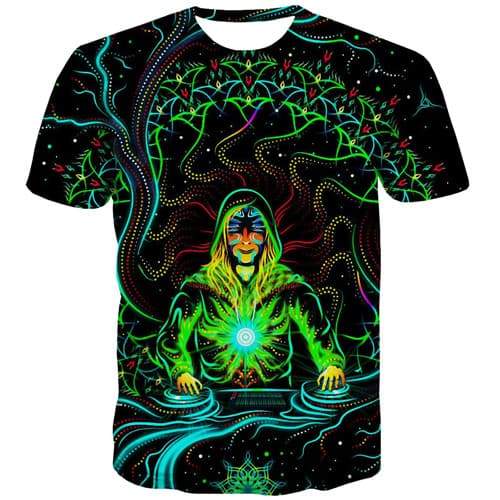 Galaxy T shirts Men Psychedelic T-shirts 3d Colorful T shirts Funny Music Tshirt Printed Gothic Tshirts Novelty Short Sleeve - KYKU