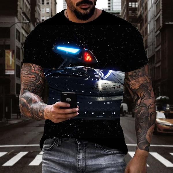 
tshirt Airship air ship Novelty 3D shirt Cool men flying ship art costume
                