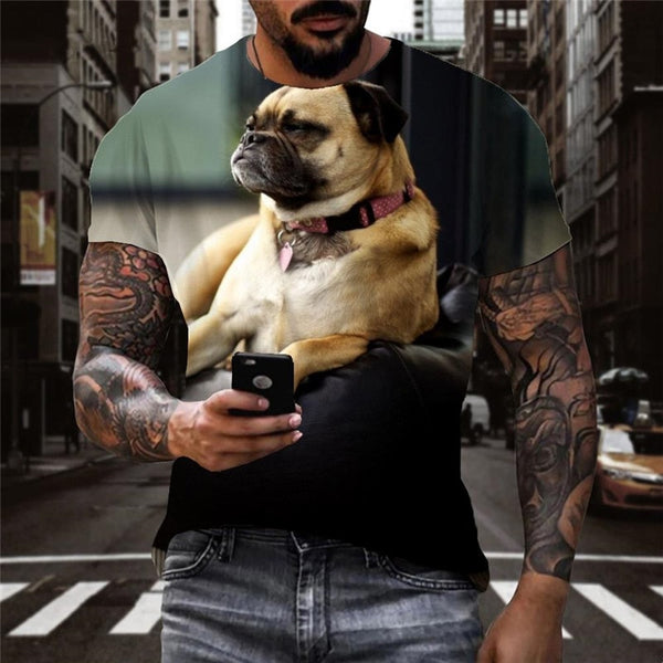 
tshirt dog Puppy Cute animal Funny 3D t shirt big Smart dogs men's art costume Cool
                