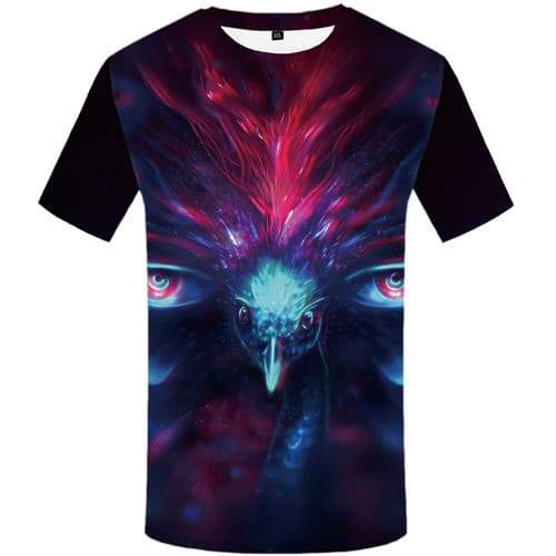 Eye T-shirt Men Peacock Shirt Print Animal T shirts Funny Psychedelic Tshirt Printed Colorful T-shirts 3d Short Sleeve - KYKU