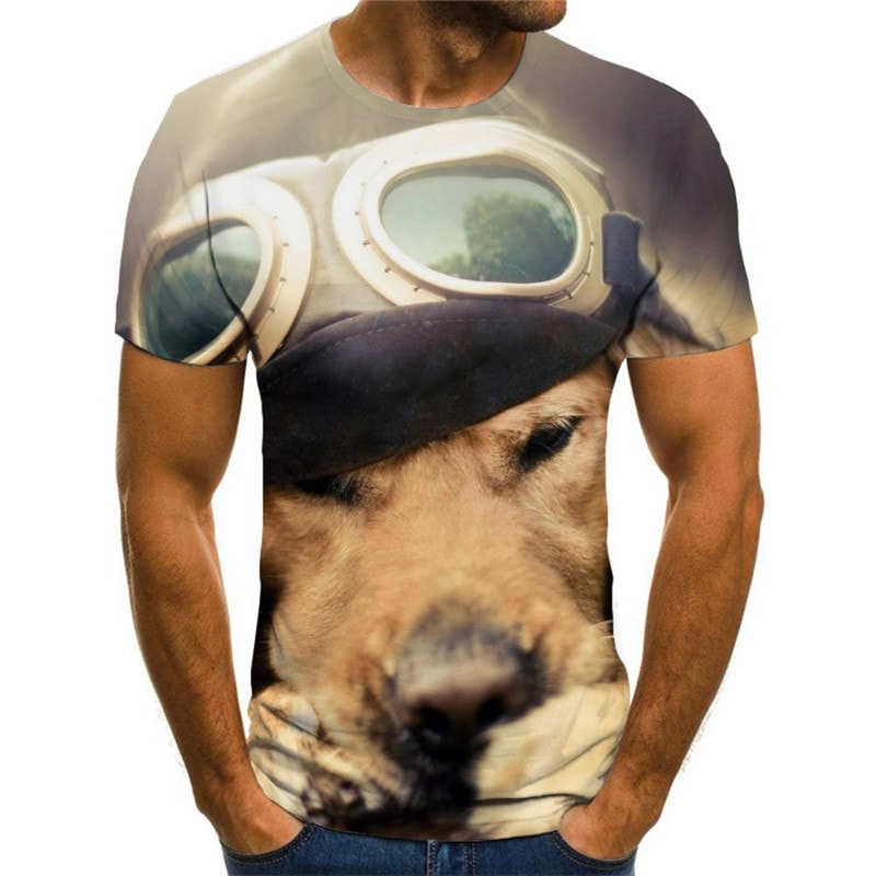 Golden Retriever dog tshirts Hip hop tshirt 3D Puppy Cute Pets art costume man Cool big Smart dogs